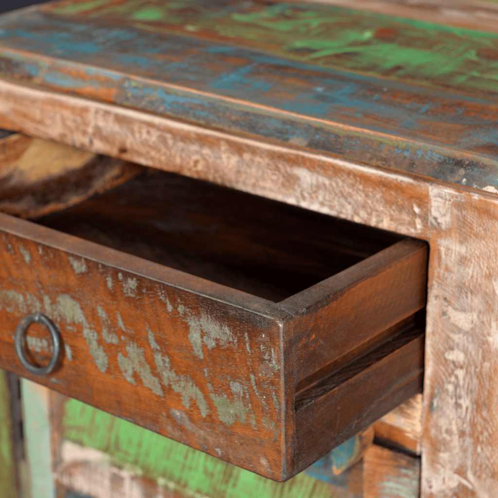 End Table with 1 Drawer 1 Door Reclaimed Wood