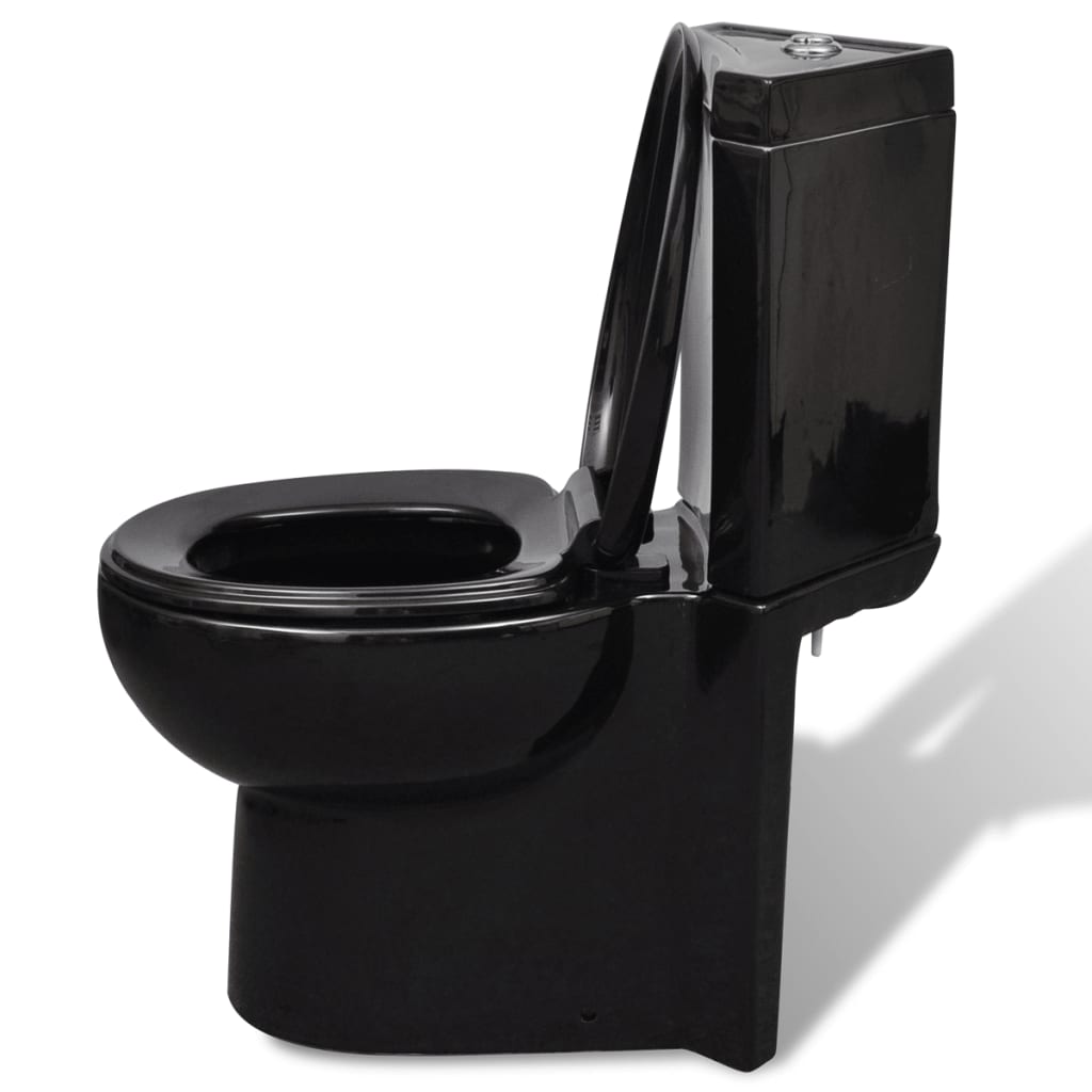 WC Ceramic Toilet Bathroom Corner Toilet Black