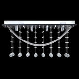 White Ceiling Lamp with Glittering Glass Crystal Beads 8 x G9 29 cm