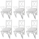 Dining Chairs 6 pcs White Pinewood