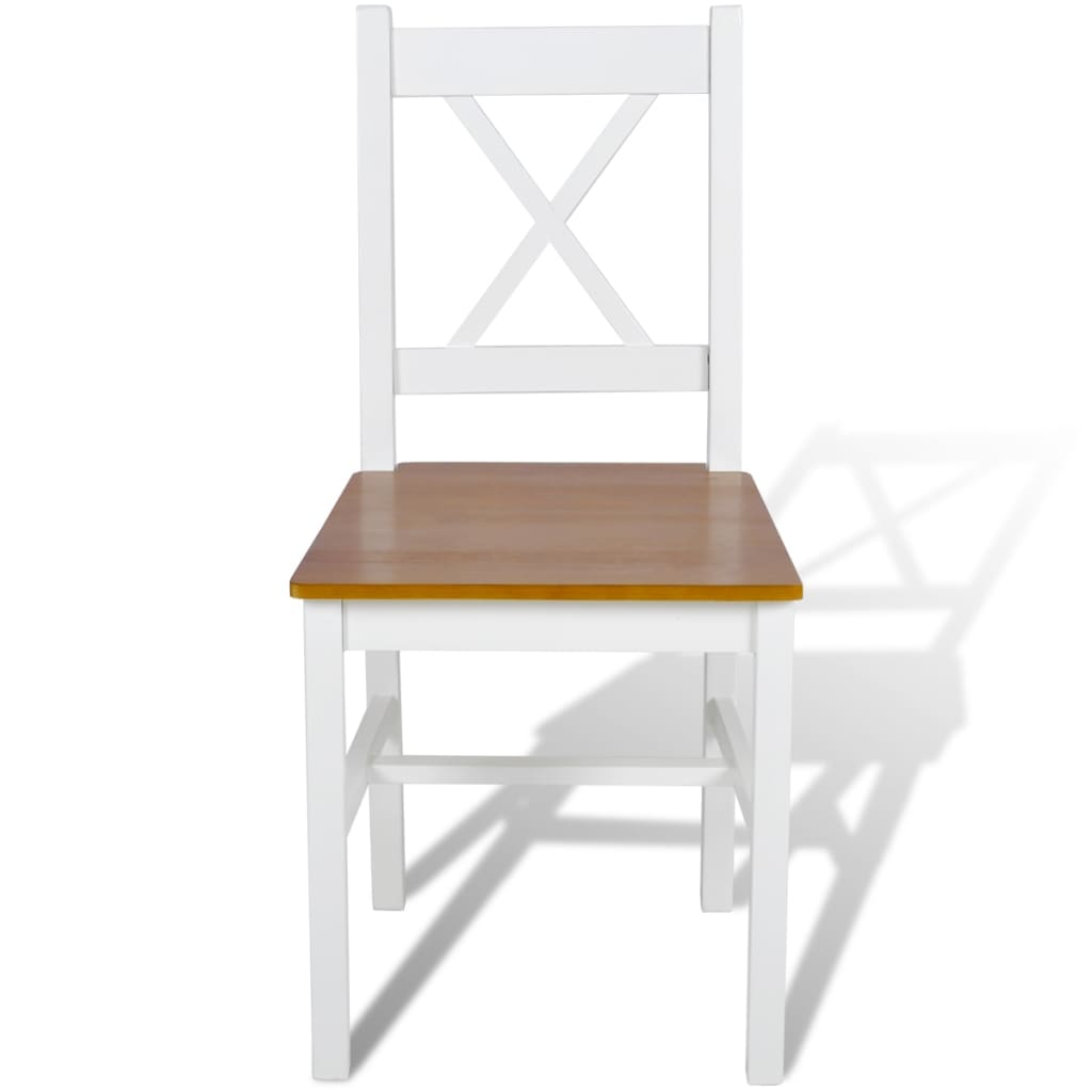 Dining Chairs 6 pcs White Pinewood