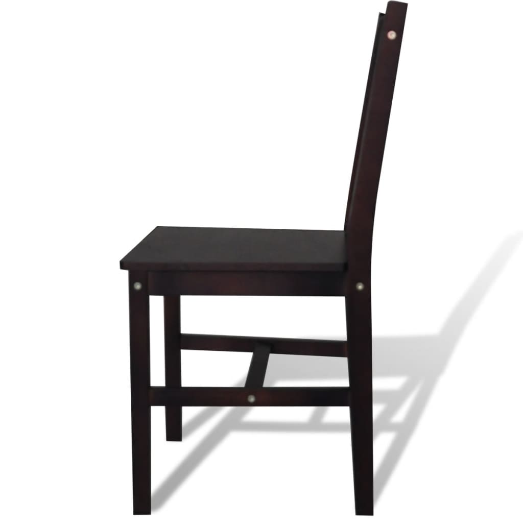 Dining Chairs 6 pcs Dark Brown Pinewood