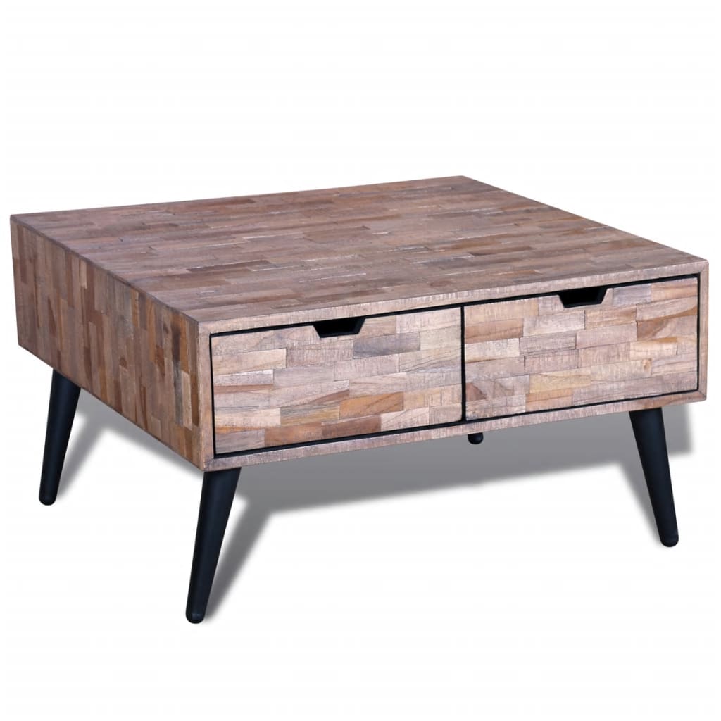 Coffee Table with 4 Drawers Reclaimed Teak Wood