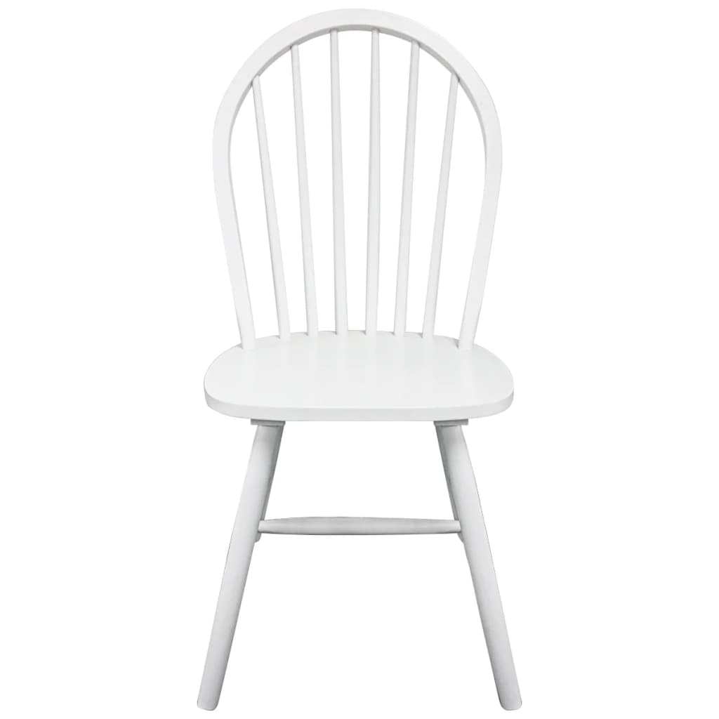 Dining Chairs 4 pcs White Solid Rubber Wood