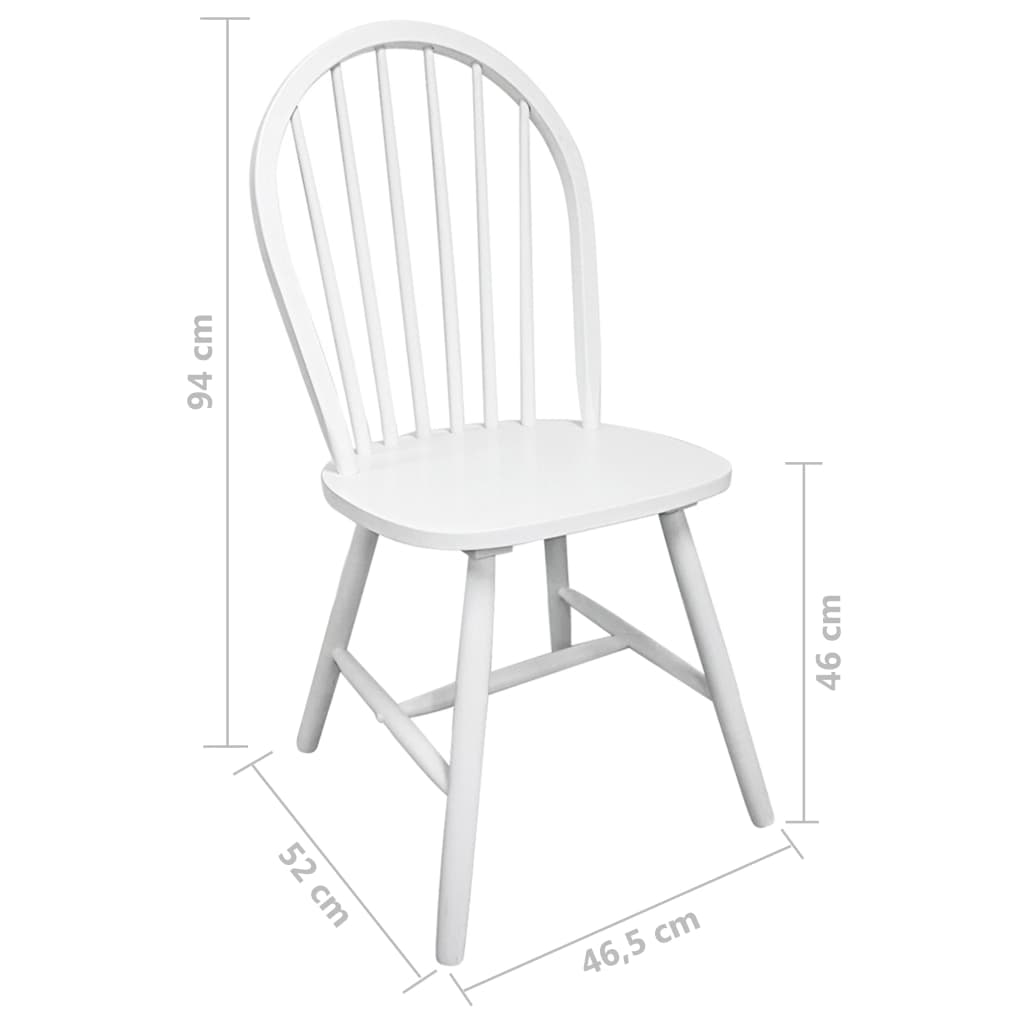 Dining Chairs 4 pcs White Solid Rubber Wood