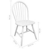 Dining Chairs 4 pcs White Solid Rubber Wood