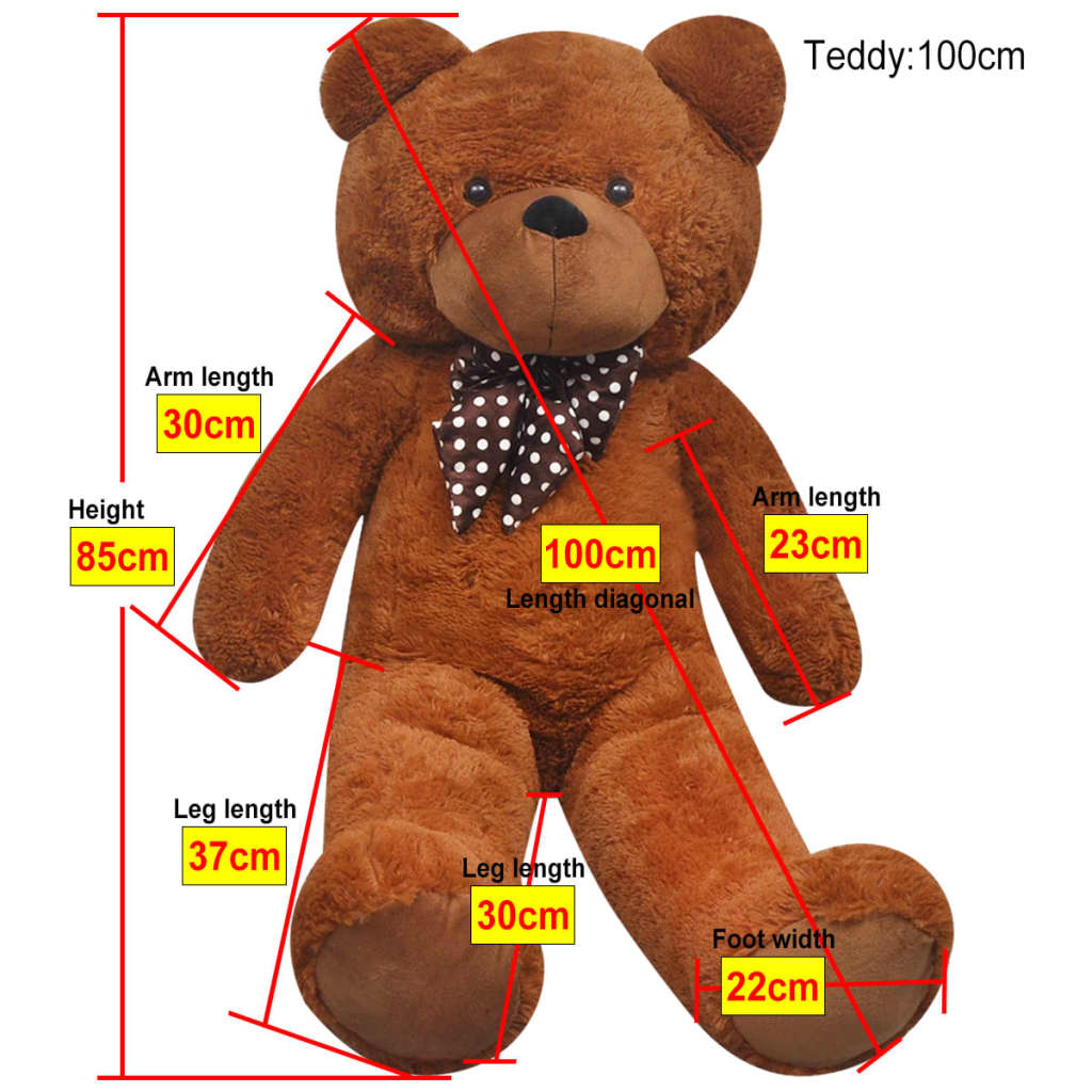 XXL Soft Plush Teddy Bear Toy Brown 85 cm