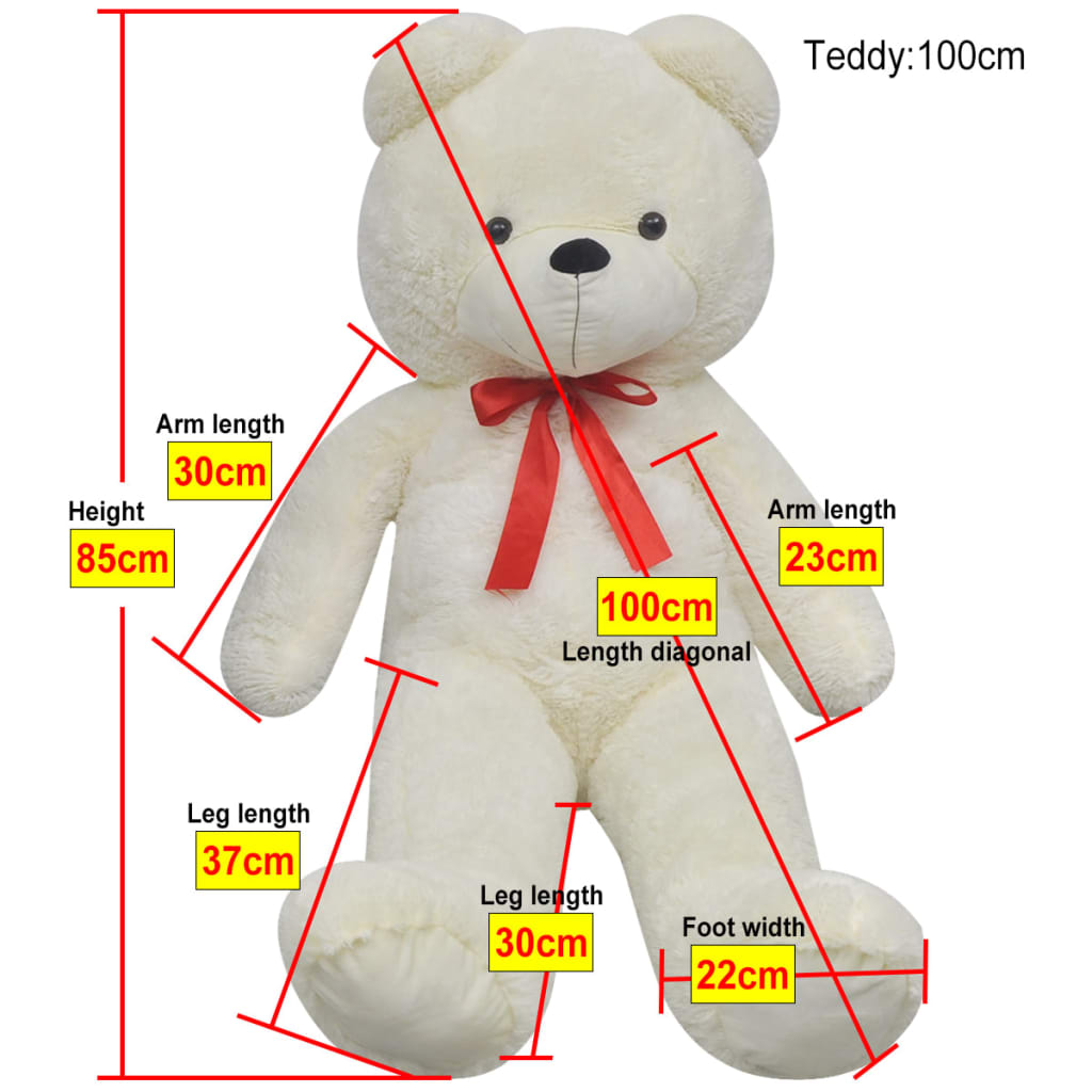 XXL Soft Plush Teddy Bear Toy White 85 cm