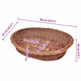 Willow Dog Basket/Pet Bed Natural 90 cm