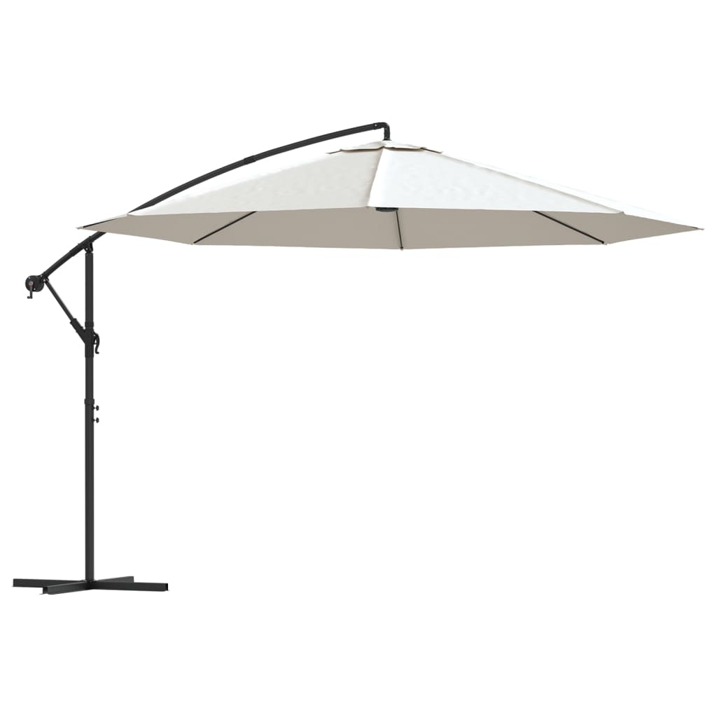 Cantilever Garden Parasol 3.5 m Sand White