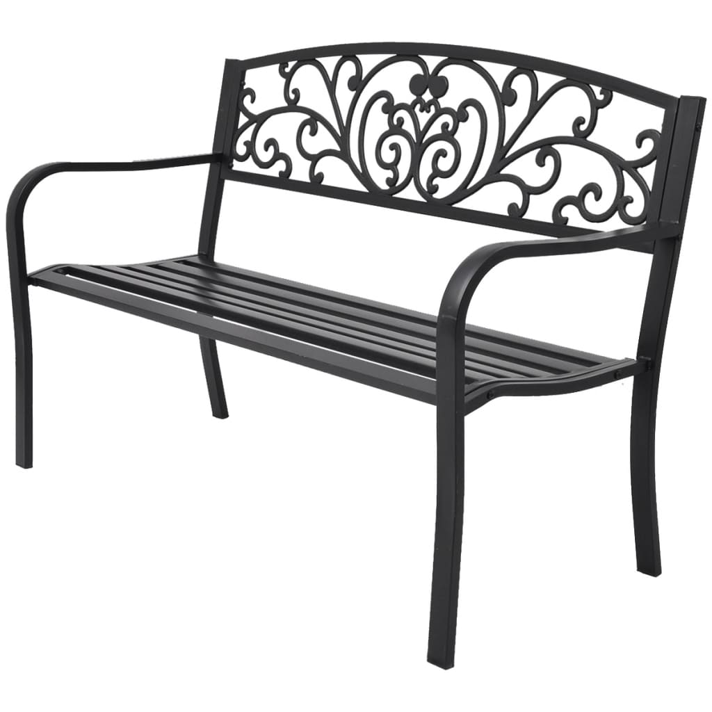 Garden Bench 127 cm Cast Iron Black