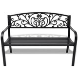 Garden Bench 127 cm Cast Iron Black