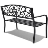 Garden Bench 127 cm Cast Iron Black