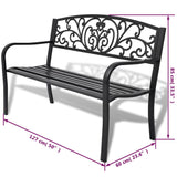 Garden Bench 127 cm Cast Iron Black