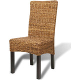 Dining Chairs 2 pcs Abaca and Solid Mango Wood