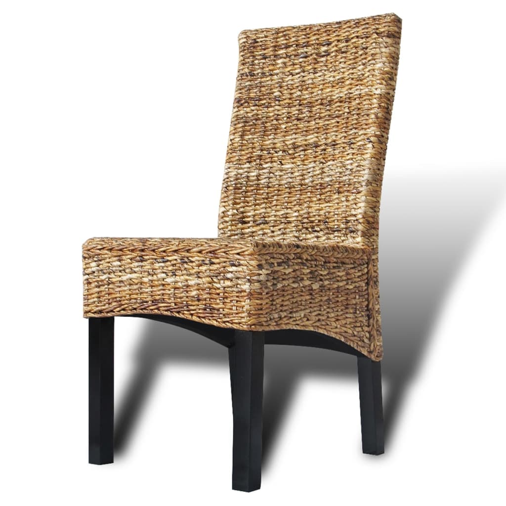 Dining Chairs 2 pcs Abaca and Solid Mango Wood