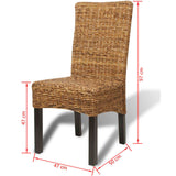 Dining Chairs 2 pcs Abaca and Solid Mango Wood