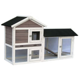 @Pet Rabbit Hutch Avoriaz White and Brown 147x53x85 cm 20098