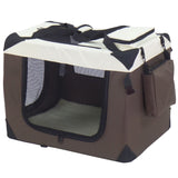 @Pet Dog Crate Brown 50x34x36 cm Nylon