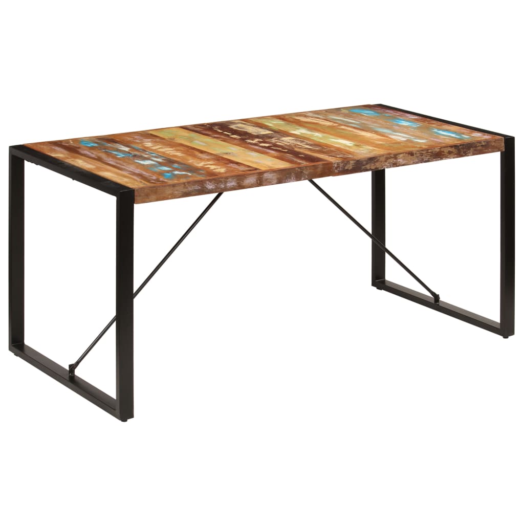 Dining Table 160x80x75 cm Solid Reclaimed Wood