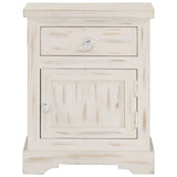 Bedside Cabinet White 40x30x50 cm Solid Mango Wood