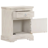 Bedside Cabinet White 40x30x50 cm Solid Mango Wood