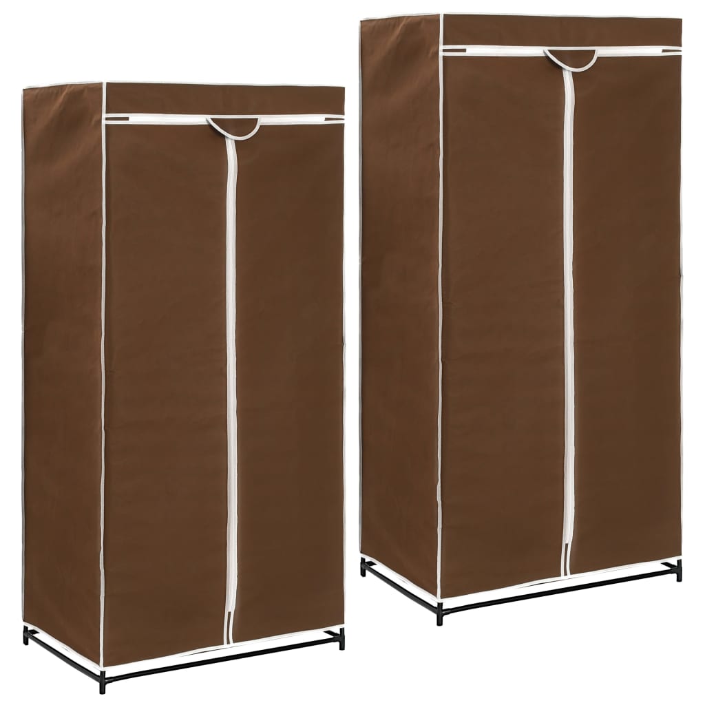 Wardrobes 2 pcs Brown 75x50x160 cm