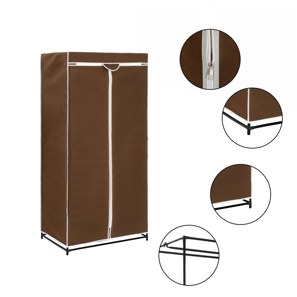 Wardrobes 2 pcs Brown 75x50x160 cm