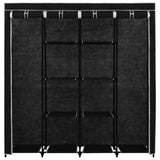 Wardrobe with 4 Compartments Black 175x45x170 cm