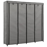 Wardrobe with 4 Compartments Grey 175x45x170 cm