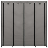 Wardrobe with 4 Compartments Grey 175x45x170 cm