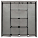 Wardrobe with 4 Compartments Grey 175x45x170 cm