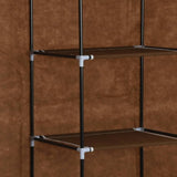 Wardrobe with Compartments and Rods Brown 150x45x175 cm Fabric