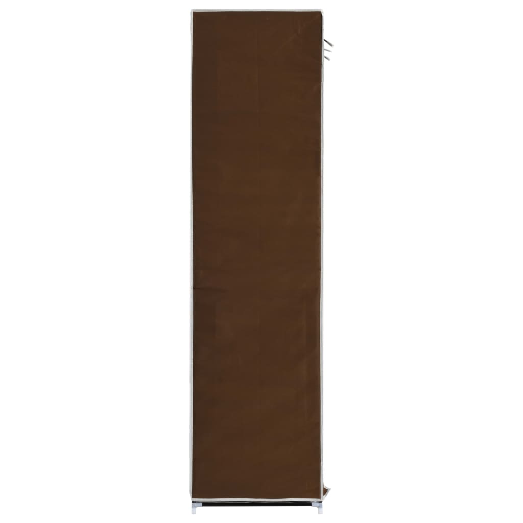 Wardrobe with Compartments and Rods Brown 150x45x175 cm Fabric