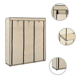 Wardrobe with Compartments and Rods Cream 150x45x175 cm Fabric