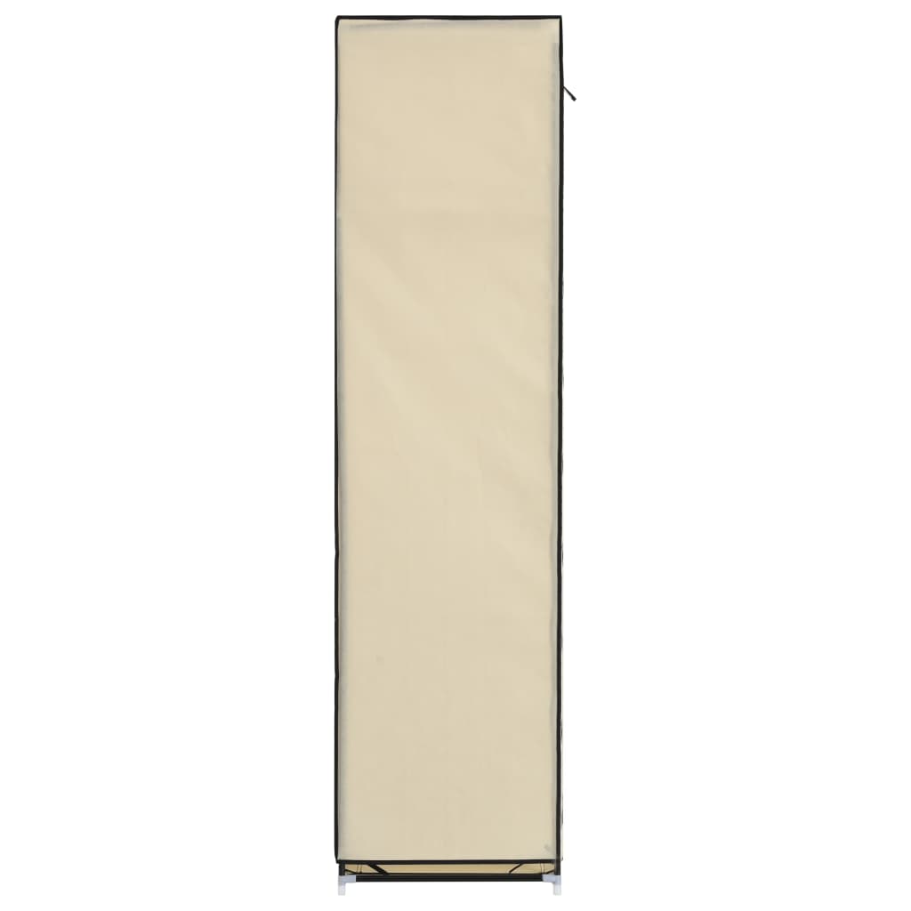 Wardrobe with Compartments and Rods Cream 150x45x175 cm Fabric