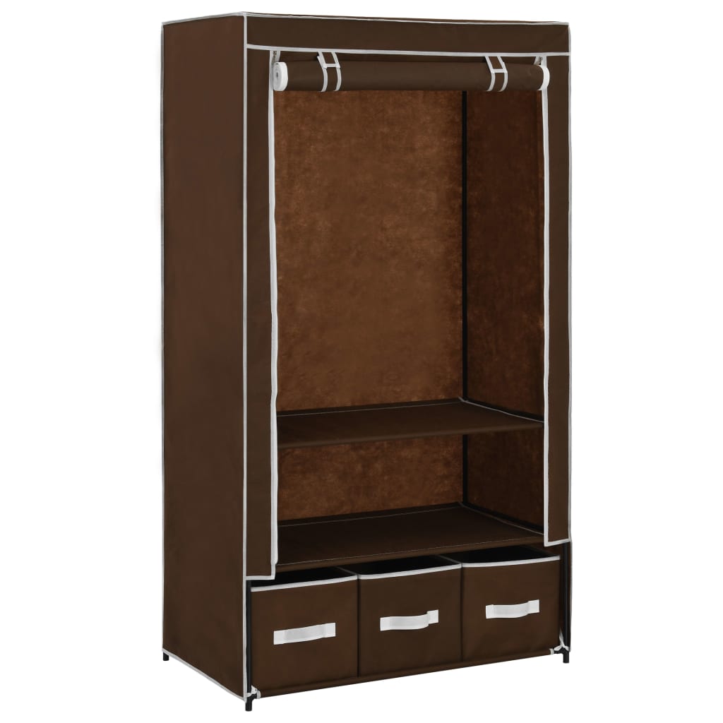 Wardrobe Brown 87x49x159 cm Fabric