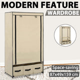 Wardrobe Cream 87x49x159 cm Fabric