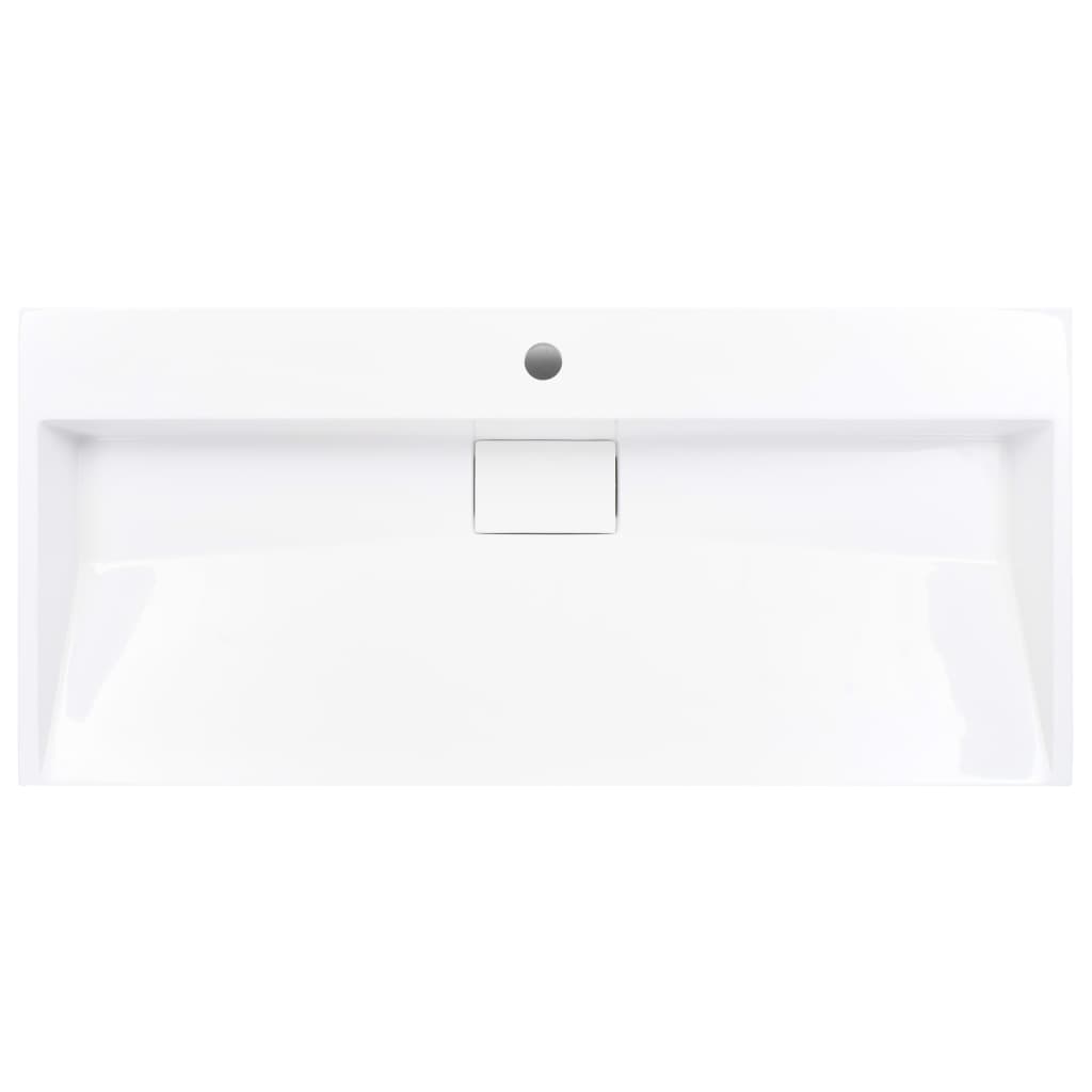 Wash Basin 100x46x11 cm Mineral Cast/Marble Cast White