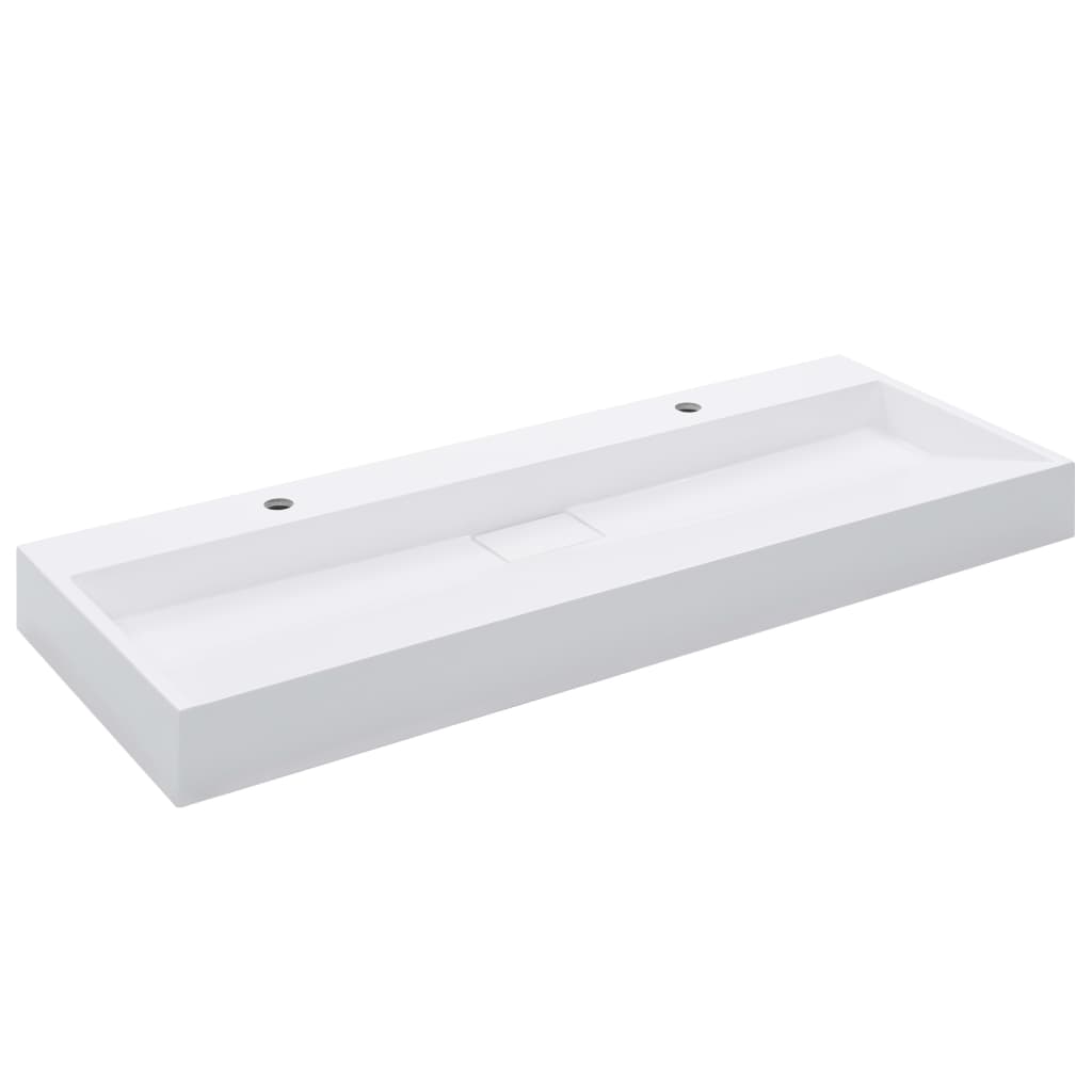 Wash Basin 120x46x11 cm Mineral Cast/Marble Cast White