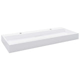 Wash Basin 120x46x11 cm Mineral Cast/Marble Cast White