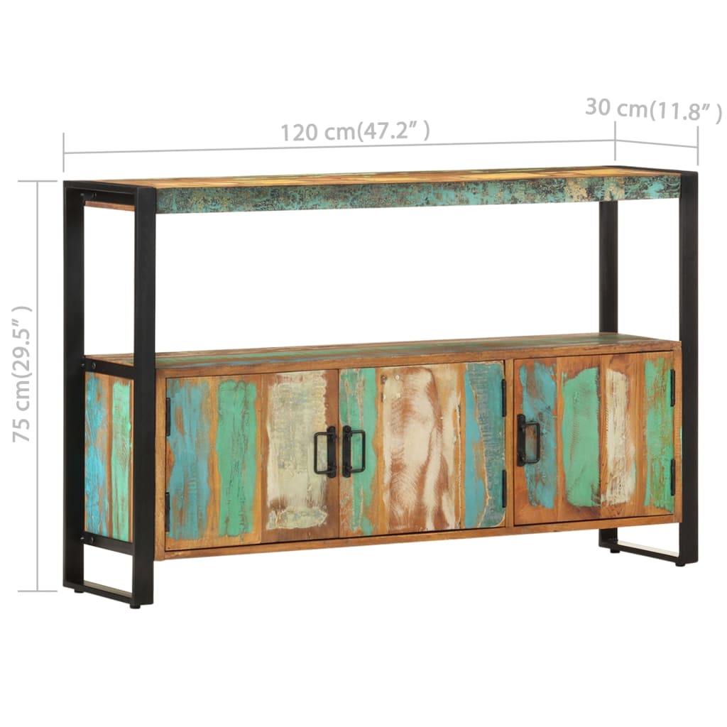 Sideboard 120x30x75 cm Solid Reclaimed Wood