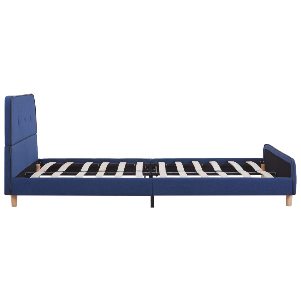 Bed Frame without Mattress Blue Fabric 135x190 cm Double