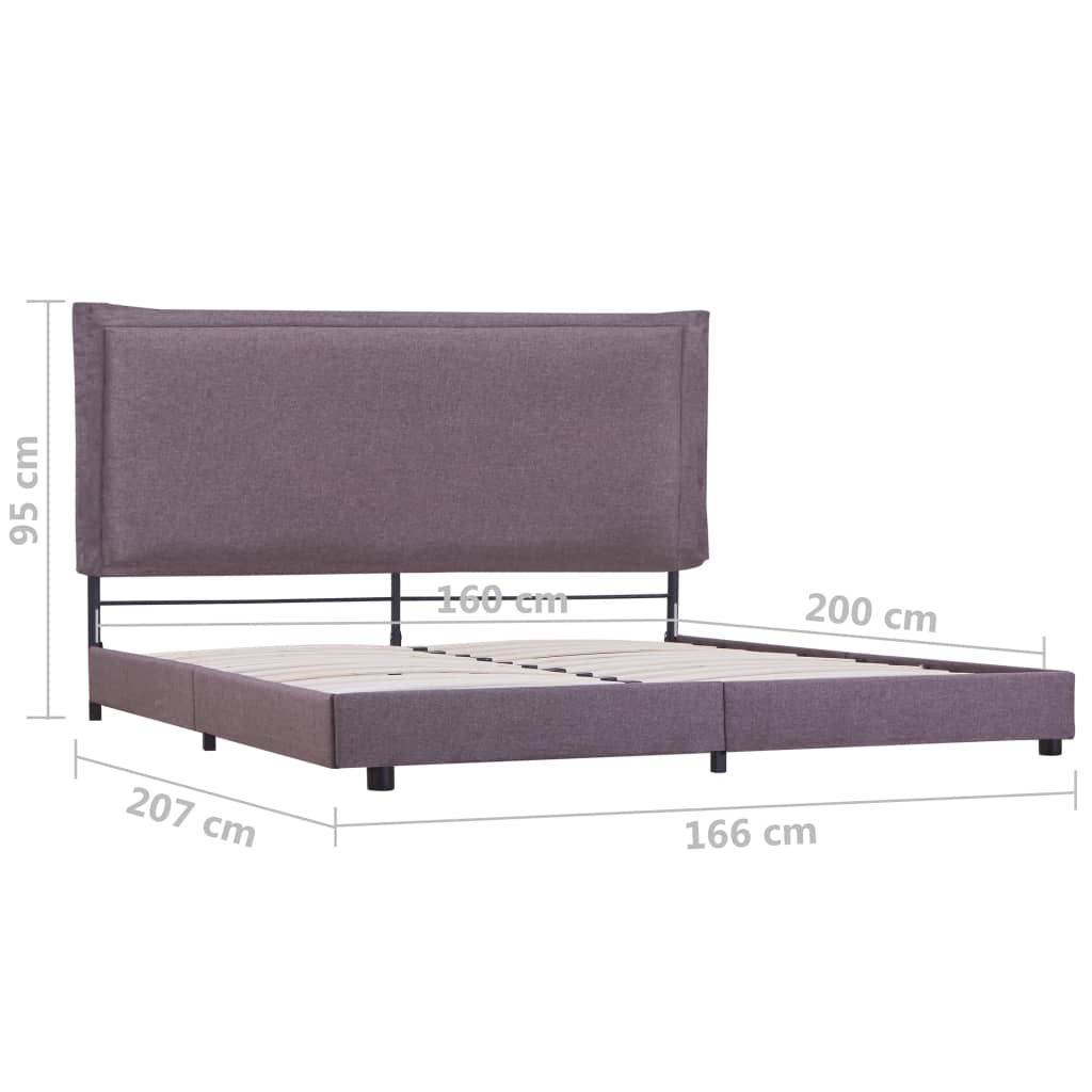 Bed Frame without Mattress Taupe Fabric 150x200 cm King Size