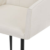 Dining Chairs with Armrests 2 pcs Cream Fabric