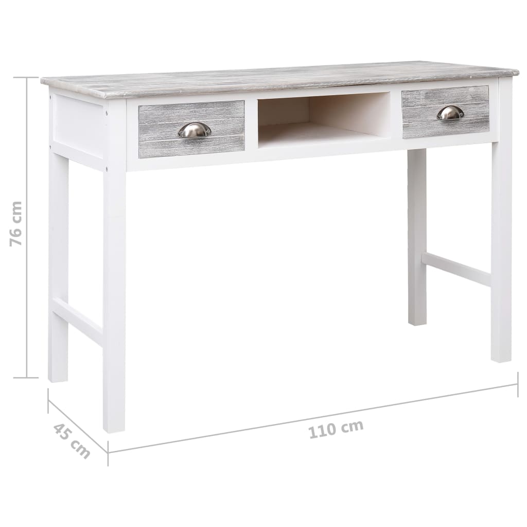 Writing Desk Grey 110x45x76 cm Wood