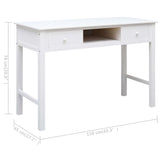 Writing Desk White 110x45x76 cm Wood