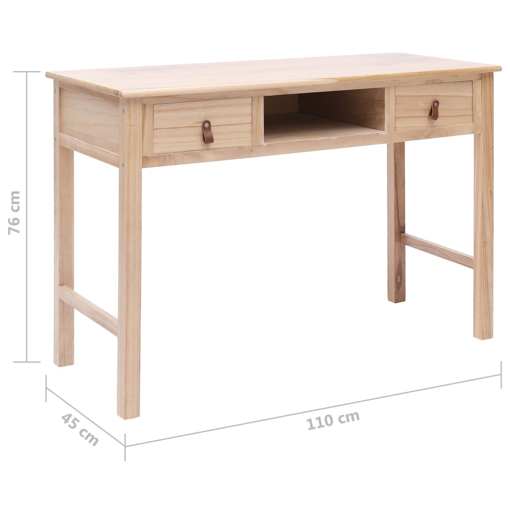 Writing Desk Natural 110x45x76 cm Wood