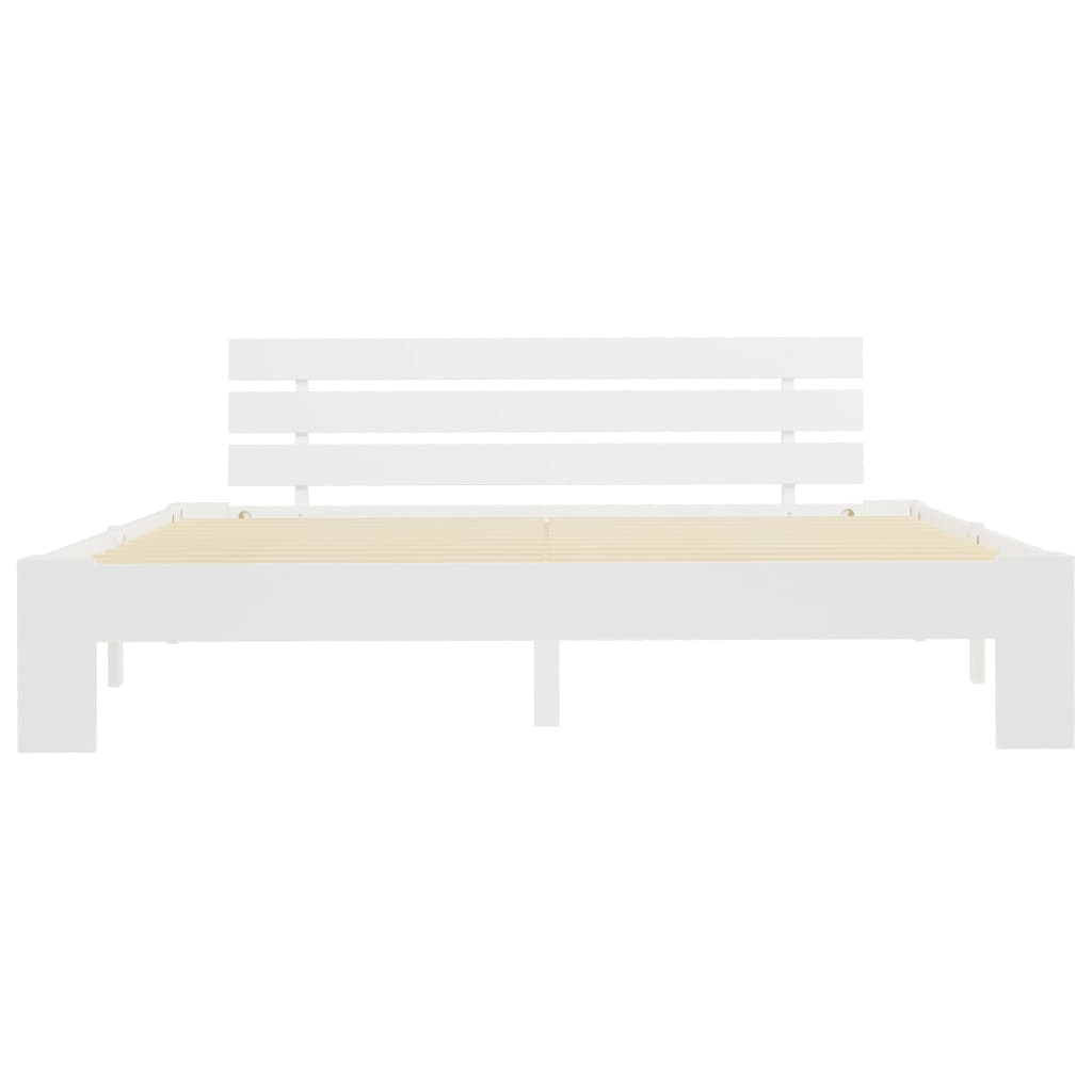 Bed Frame without Mattress White 180x200cm Solid Wood Pine