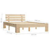 Bed Frame without Mattress 140x200cm Solid Wood Pine